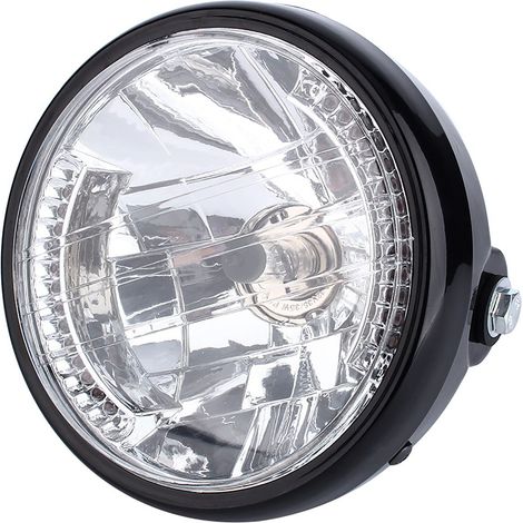 Universeller 12V H4 35W 7-Zoll runder gelber LED-Motorradscheinwerfer mit schwarzer Halterung und Montage (1/5)