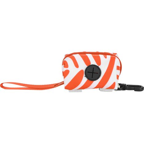 Support portatif de sac de déchets pour animaux de compagnie transporteur de distributeur de déchets de chien pour la laisse de marcheOrange (1/5)