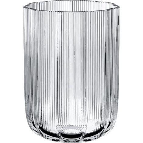 Vase Transparent, résistant au Lave-Vaisselle, Fait Main et soufflé à la Bouche, Vase décoratif en Verre et à Fleurs, Haut, déco Appartement, Verre (1/5)