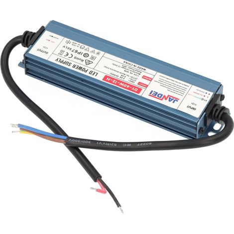 Jandei Fuente trafo 220V-12V 5A 60W IP67 Slim para cámaras de vigilancia equipos GSM videograbadores tiras led