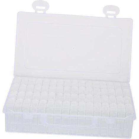 3 Ensembles Boîte de Rangement Transparente Compartiments pour Perles et Strass Conteneur Compact avec Autocollants pour Broderie Diamant DIY Boîte pour Petits Accessoires Art (1/5)