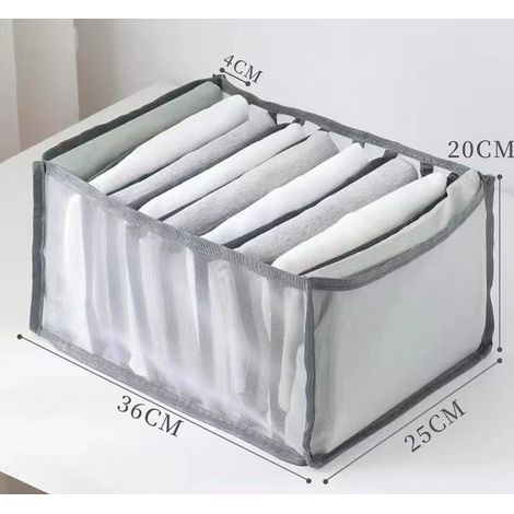 Filiyano-Lot de 2 rangements pour vêtements, tiroir à jeans, tiroir de séparation en filet (1/4)