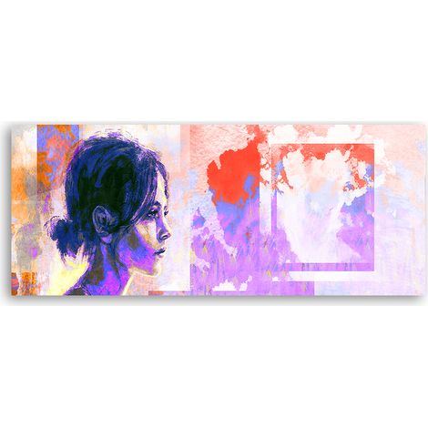 Tableau sur toile Visage de femme abstrait 90x30 (1/5)