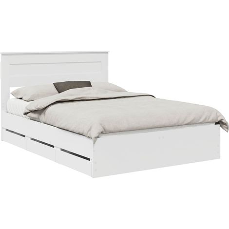 Maison Exclusive - Cadre de lit avec tiroir Blanc 160 x 200 cm Bois Ingénierie (1/5)