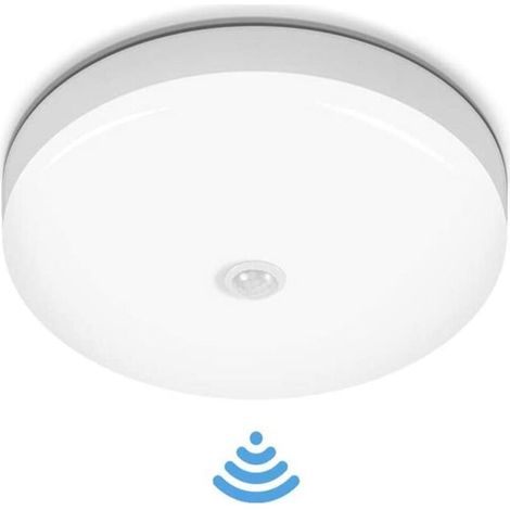 Wasserdichte Deckenleuchte mit Bewegungsmelder, runde LED-Deckenleuchte, 12W runde/quadratische Innenleuchte für Badezimmer, Küche, Schlafzimmer, Flur, kaltweiß (Rund (12W))
