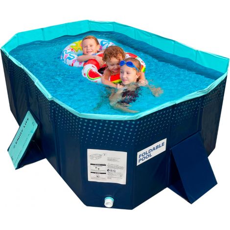 Venteo – Piscine tubulaire pliable 166 x 107 x 45 cm – Capacité 348 litres – Maille en fibre de polyester – Installation rapide – Pour enfants à partir de 6 ans (1/4)