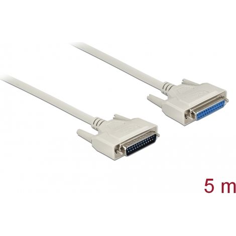 Delock Cable serie D-Sub 25 macho a hembra 5 m
