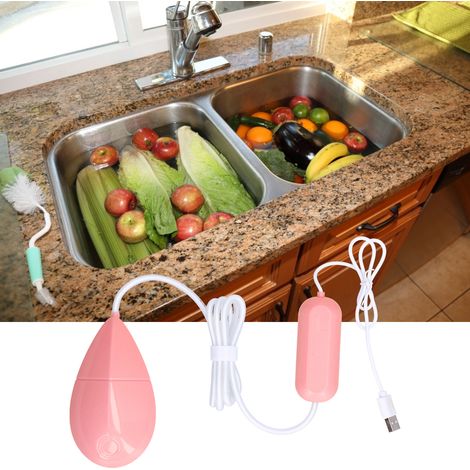 Ultraschall-Geschirrspüler + Mini + Pink + USB + Automatik mit 15-Minuten-Abschaltautomatik für Obst und Gemüse
