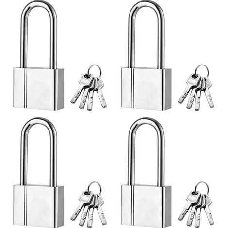 4er-Set Vorhängeschloss Edelstahl 40mm, Wasserdicht mit 4 Schlüsseln für Außenbereich