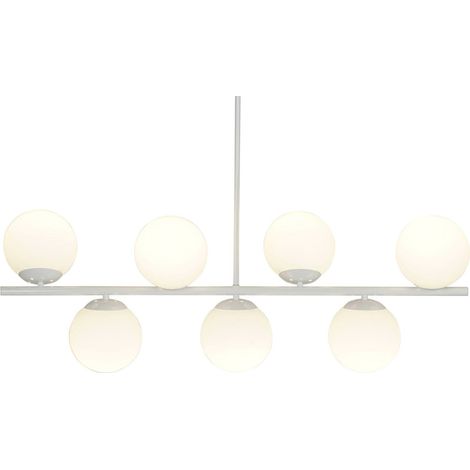 Suspension élégante à sphères blanches lumineuses - Blanc pur (1/5)