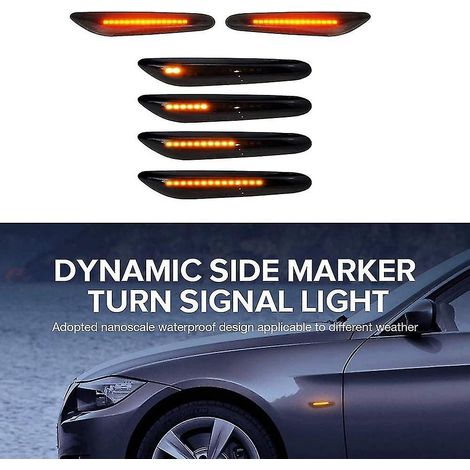 Juego de 2 intermitentes LED dinámicos, luces de posición laterales secuenciales para - E46 E36 E60 E61 E90 E91-yu (1/3)