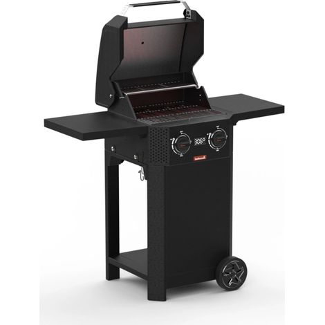 barbecue elettrico barbecook "e-luca" nero 2 fuochi