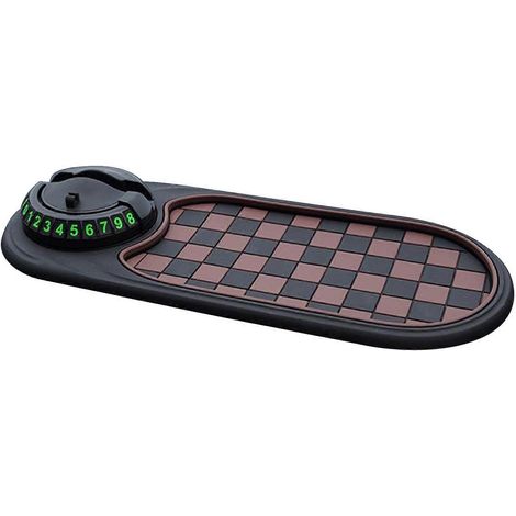 Tapis de tableau de bord antidérapant multifonction pour voiture, support de téléphone portable rotatif avec pavé numérique de stationnement temporaire (1/5)
