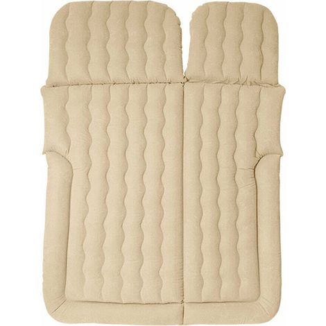 Aufblasbare Matratze, Selbstaufblasende Campingmatratze mit Luftpumpe, Beflockung, Aufblasbare Matratze für Wandern, Rucksackreisen, Auto, SUV 125 x 75 cm (Beige)