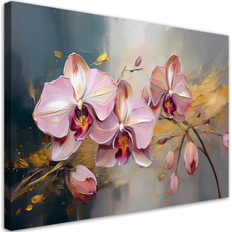 Tableau déco Orchidées roses Fleurs Glamour 100x70 (1/5)