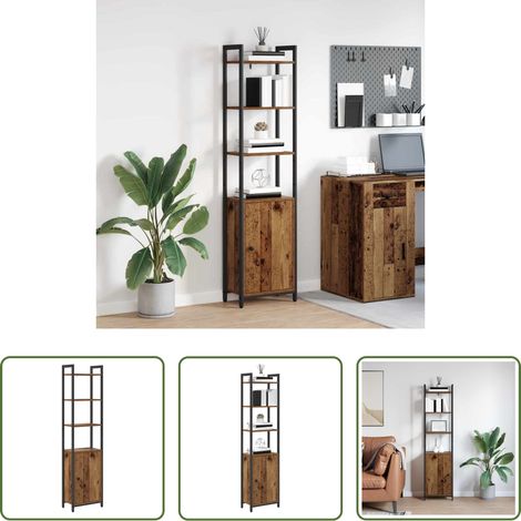 vidaXL Cabinet de bureau - Bibliothèque Bois Ancien 40 x 24 x 161 cm Bois d'ingénierie (1/5)