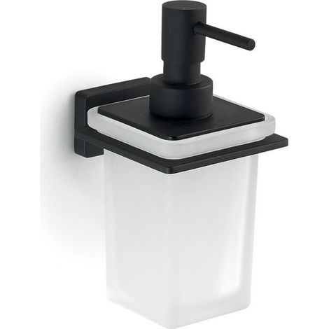 Dosasapone con erogatore da muro in acciaio inox e Cromall 4481 Gedy serie ATENA Nero Opaco (1/3)