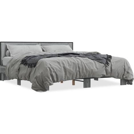 Maison Exclusive - Bettgestell Grau Sonoma 200x200 cm Holzwerksto