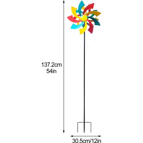 Girouette décorative de jardin, rotation bidirectionnelle, étanche et résistante aux UV, en métal, pour pelouse et cour. (1/5)