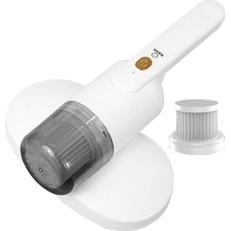 Aspirateur anti-acariens à main double battage UV pour matelas, avec filtre, blanc, chambre à coucher (1/5)