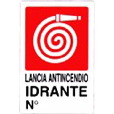 Cartello lancia antincendio idrante n° - cm 20X30 (1/2)
