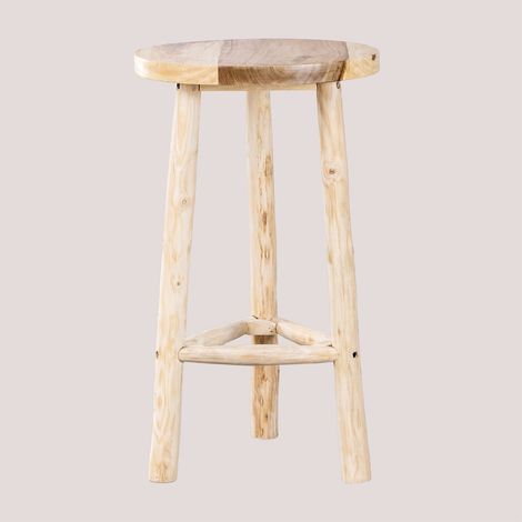 Table Haute Ronde (Ø60 cm) en Bois de Narel SKLUM Marron Bois Naturel