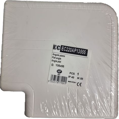 Angle plat pour moulure PVC blanche 135x55mm (1/2)