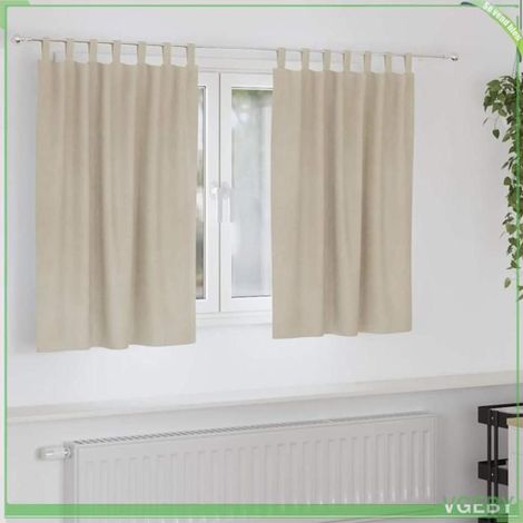 4107188 Rideaux occultants 2 pcs Crème 140 x 140 cm Velours (1/5)