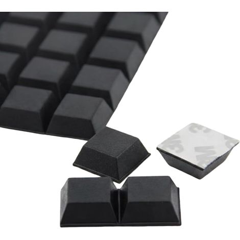 16 Pcs Rubber Feet Self Adhesive 20mm x 20mm Vibration Dampener Anti Slip Feet (Black) (1/5)