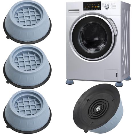 4 Stück Universal Anti Vibration Waschmaschine Matte aus hochwertigem Silikon, Antirutschmatte für Waschmaschinen und Trockner