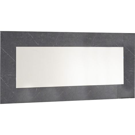 Miroir mural bois gris effet marbre vernis Botela 190cm (1/2)