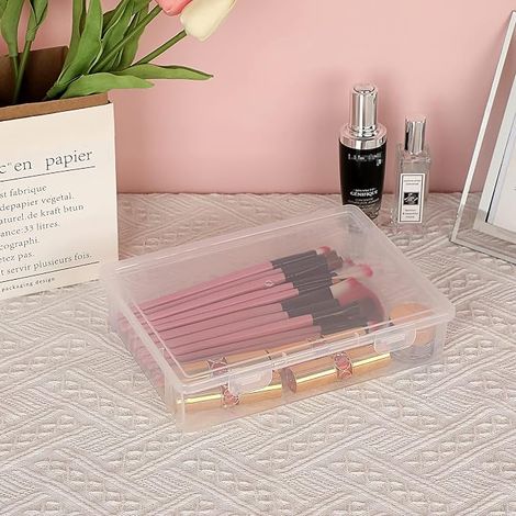 Boîtes à Crayons Transparentes, Rangement Crayon avec Couvercle Imperméable, pour Papeterie, Crayons Aquarelle, Pinceaux et Outils de Dessin (1/4)