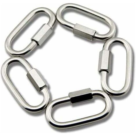 M6 Maillon Rapide en Acier Inoxydable D Forme Mousqueton Maillons de Chaîne 5pcs (1/5)
