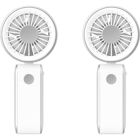 2 PSCS Portable Handheld Fan Rechargeable, Small Fan, 3-Level Speed Wind Power, USB Charge, Button Control, Cooling Tool,White (1/5)