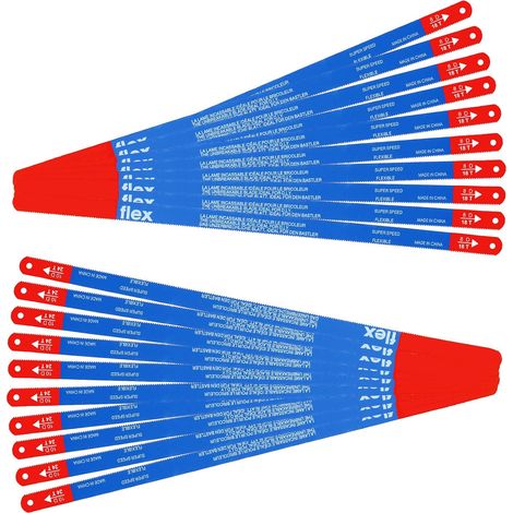 20 x Replacement Hacksaw Blades, Hacksaw Blades with 18 Teeth and 24 Teeth Per Inch (1/5)