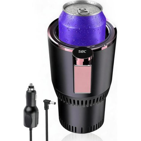 Scalda/Raffreddatore per auto 2 in 1, 12V con display LCD, portabicchieri universale intelligente per caffè, acqua, latte, accessorio per auto e camion (1/5)