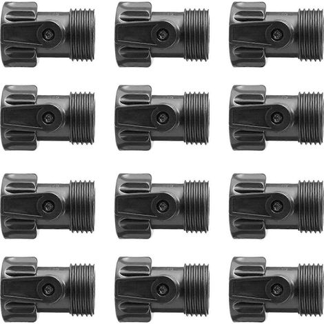 Ensemble de 12 raccords pour tuyau d'arrosage avec vanne d'arrêt - Accessoires pour tuyau d'arrosage 3/4 pouce (1/5)