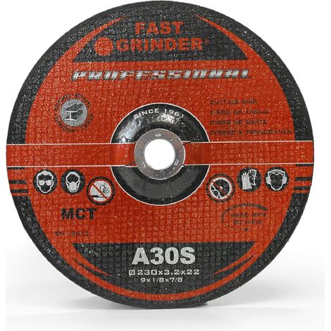 Mole Taglio MCT-PRO 230x3.2x22 A30S ferro Dischi a centro depresso - Rosver 25pz