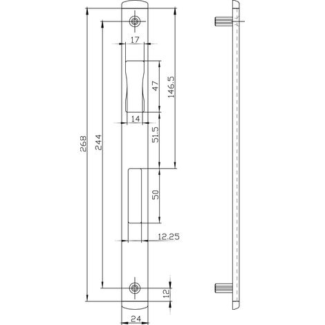 BKS Profilschließblech B 9000, 24x268x6 ktg, edelstahl (1/5)