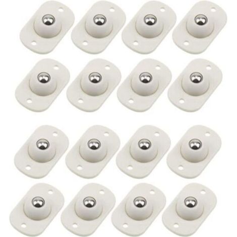 16 x Roulettes de Transfert Auto-adhésives Roulettes à Billes Adhésives Roues à Bille de Convoyeur Adhésives Rotation à 360° pour Pied de Meuble，