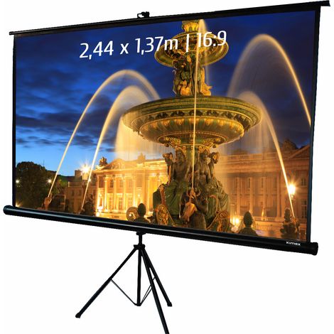 Ecran de projection trépied 2,44 x 1,37m - Format 16:9 (1/5)