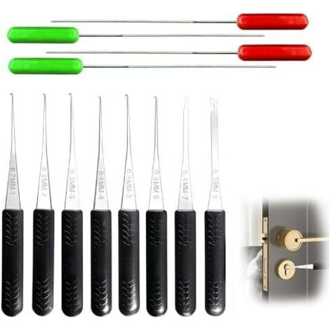12PCS Extracteur De Clef Cassé, 0,2 à 0,4 MM Outils D'extraction Clés Cassées, Kit Crochetage Serrure Clé Pour Serruriers Maintenance Et Formation L'entretien Des Réparations -