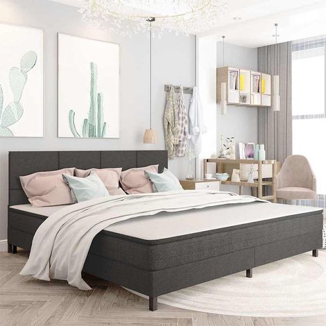Maison Exclusive - Testiera Letto Grigio Scuro in Tessuto 200x200 cm (1/5)