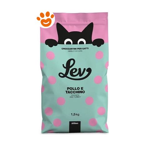 Lev Cat Kitten Pollo e Tacchino - Sacco 1,5 Kg -