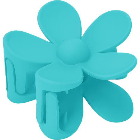 Pince à cheveux fleurie, grande, antidérapante, mate, mignonne, pour femmes et filles, pour cheveux épais, normaux et fins, bleu paon (1/5)