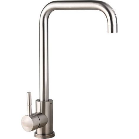 Robinet de cuisine, robinet pivotant à 360° en acier inoxydable, adapté aux éviers simples et doubles-MCJ (1/4)