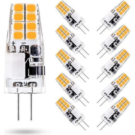 Ampoule LED G4 12V,3000K Blanc Chaud,3W Équivalent 35W G4 Ampoule Halogène,300 Lumens,Non Dimmable,Lot de 10 (1/4)