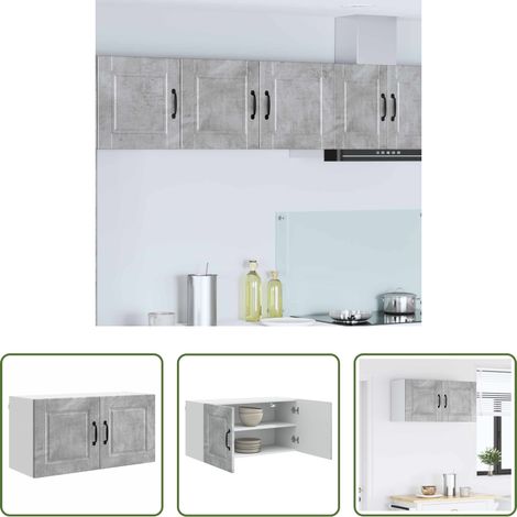 vidaXL Beton Grau - Küchenschrank mit Tür Beton Grau 80 x 31 x 40 cm Holzwerkstoff (1/5)