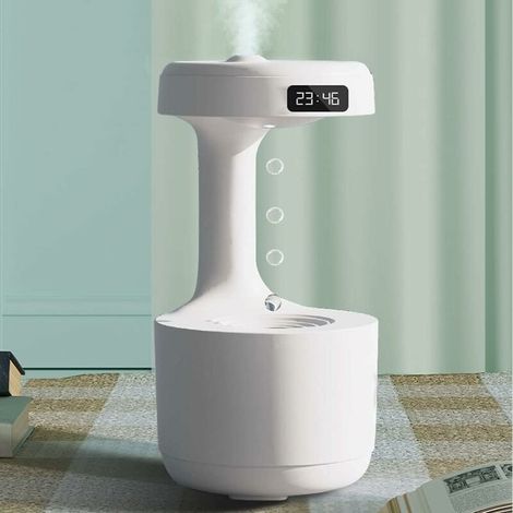 Humidificador de aire de 800 ml con llenado superior, vapor frío, vapor caliente con temporizador, retorno de gotas de agua antigravedad, humidificador para dormitorio y habitación infantil.