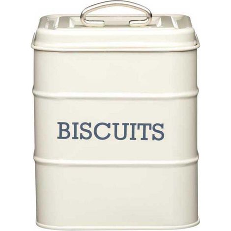 Scatola biscotti Living Nostalgia metallo crema 14 5x19 cm